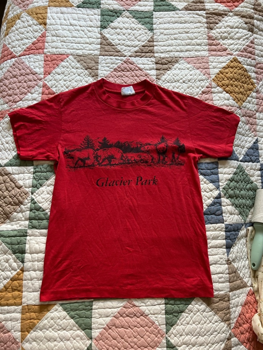 Glacier Park Men's Red Graphic Short Sleeve Tee